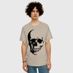 Мужская футболка хлопок Oversize Череп с тенью - фото 2