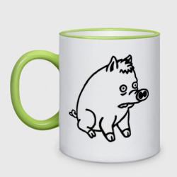 Кружка двухцветная Pig