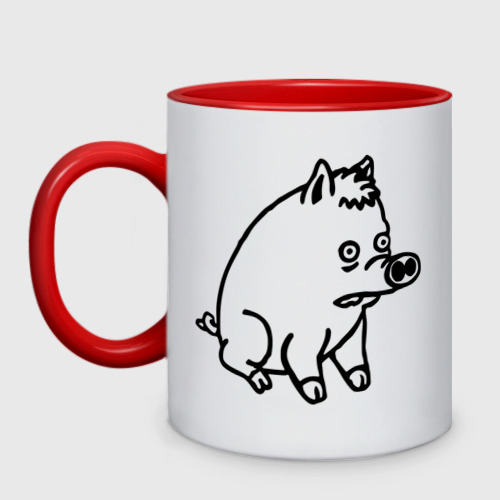 Кружка двухцветная Pig