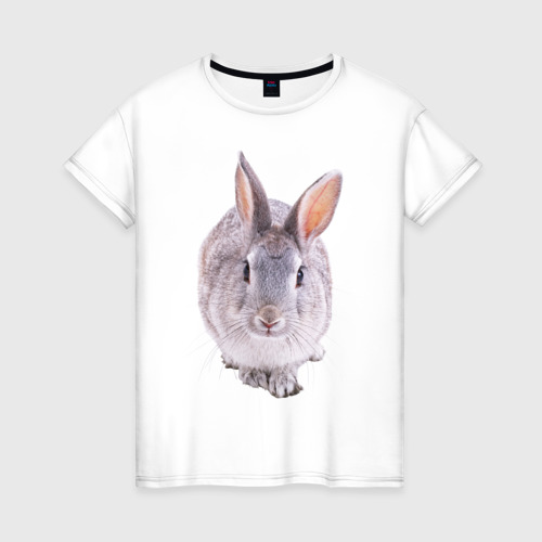 Женская футболка хлопок Кролик, цвет белый
