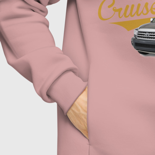 Мужское худи Oversize хлопок Toyota Land Cruiser, цвет пыльно-розовый - фото 8
