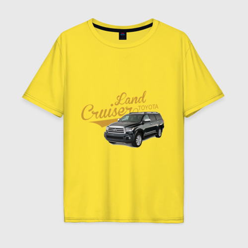 Мужская футболка хлопок Oversize с принтом Toyota Land Cruiser, вид спереди #2