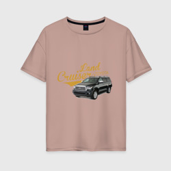 Женская футболка хлопок Oversize Toyota Land Cruiser