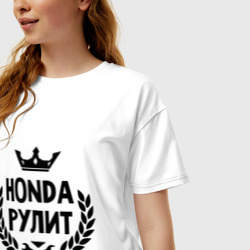 Женская футболка хлопок Oversize Хонда рулит - фото 2