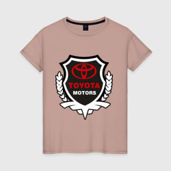 Женская футболка хлопок Тойота моторс герб