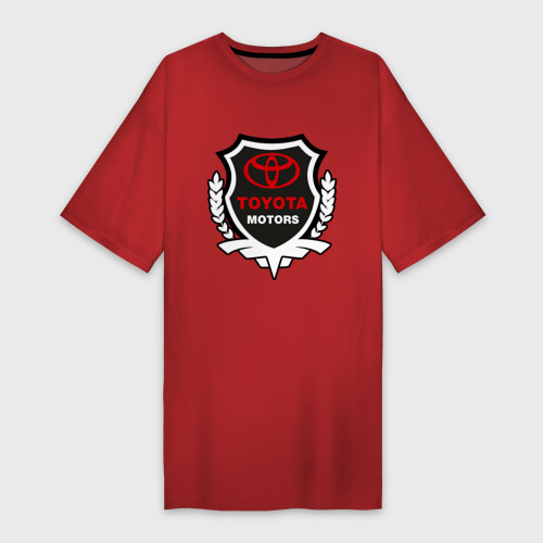 Платье-футболка хлопок Тойота моторс герб, цвет красный