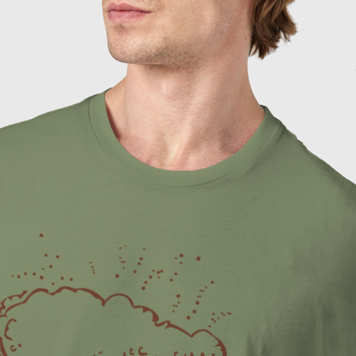 Мужская футболка хлопок Пиво с креветкой, цвет авокадо - фото 6
