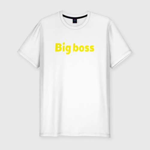 Мужская футболка хлопок Slim Big boss, цвет белый