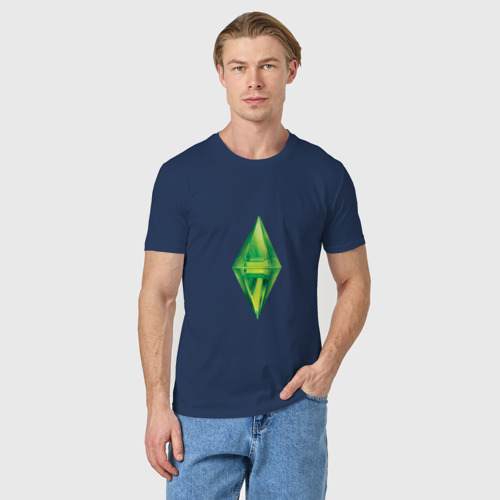 Мужская футболка хлопок Коллекция "Sims", цвет темно-синий - фото 3