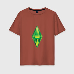 Коллекция Sims – Женская футболка хлопок Oversize с принтом купить со скидкой в -16%