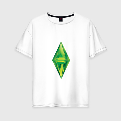 Женская футболка из хлопка оверсайз с принтом Коллекция Sims, вид спереди №1
