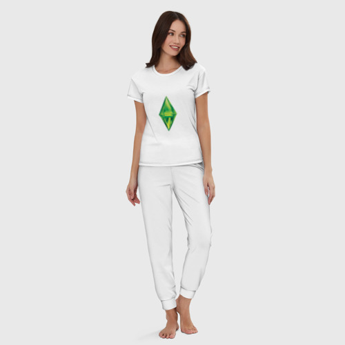 Женская пижама хлопок Коллекция "Sims", цвет белый - фото 5