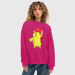Женский свитшот oversize без начеса хлопок Пикачу - фото 2