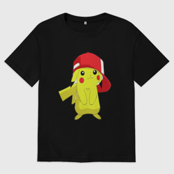 Женская футболка хлопок Oversize Пикачу