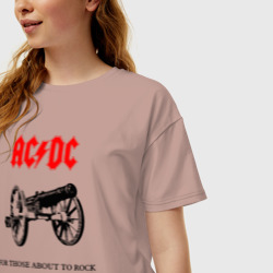 Женская футболка хлопок Oversize AC/DC For Those About To Rock - фото 2