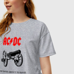 Женская футболка хлопок Oversize AC/DC For Those About To Rock - фото 2