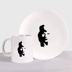 Набор: тарелка + кружка Саксофонист или девушка