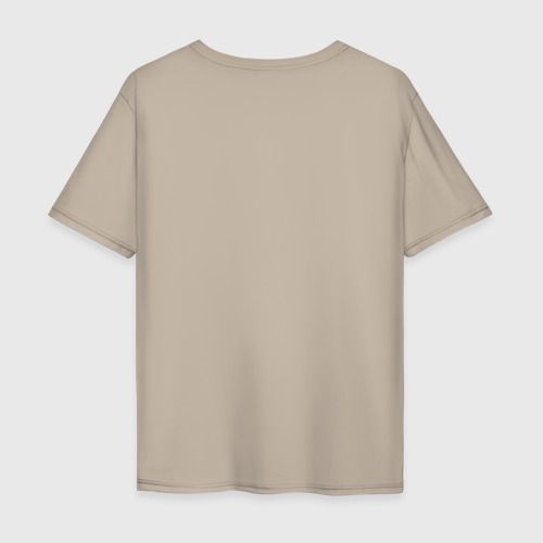 Мужская футболка хлопок Oversize Саксофонист или девушка, цвет миндальный - фото 2