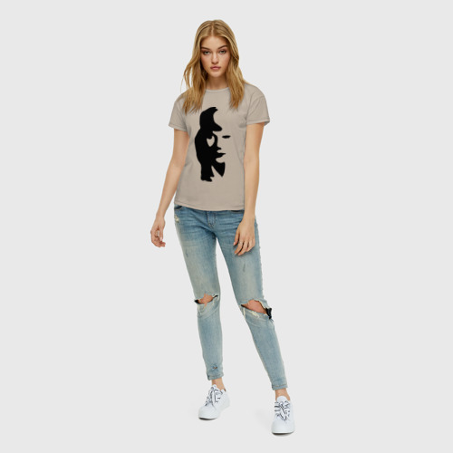 Женская футболка хлопок Саксофонист или девушка, цвет миндальный - фото 5