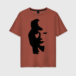 Женская футболка хлопок Oversize Саксофонист или девушка
