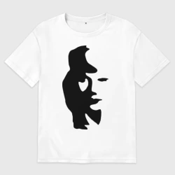 Женская футболка хлопок Oversize Саксофонист или девушка