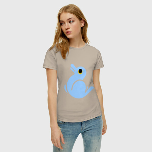 Женская футболка хлопок Утка или заяц, цвет миндальный - фото 3