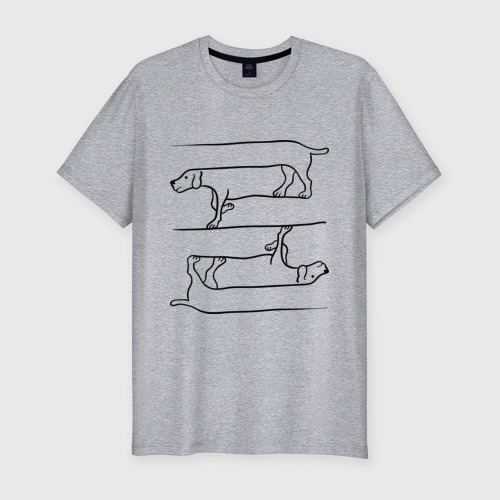 Мужская футболка хлопок Slim Собака, цвет меланж