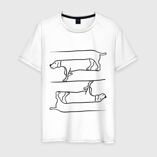 Мужская футболка хлопок Собака, цвет белый