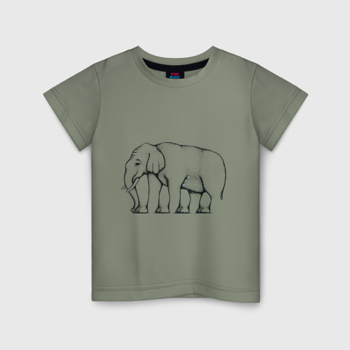 Детская футболка хлопок Сколько ног у слона, цвет авокадо