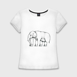Женская футболка хлопок Slim Сколько ног у слона