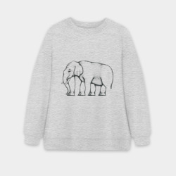 Женский свитшот oversize без начеса хлопок Сколько ног у слона