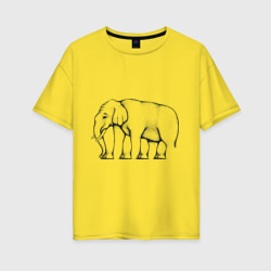 Женская футболка хлопок Oversize Сколько ног у слона