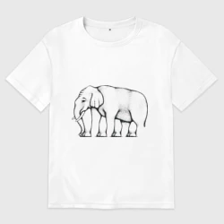 Женская футболка хлопок Oversize Сколько ног у слона