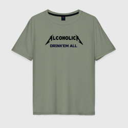 Мужская футболка хлопок Oversize AlcoholicA