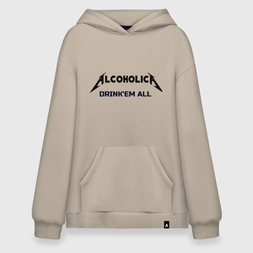 Худи SuperOversize хлопок AlcoholicA, цвет миндальный