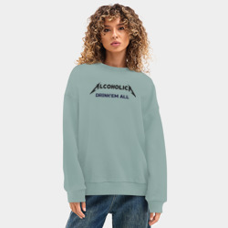 Женский свитшот oversize без начеса хлопок AlcoholicA - фото 2