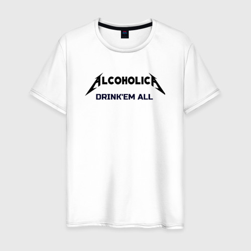 Мужская футболка хлопок AlcoholicA, цвет белый