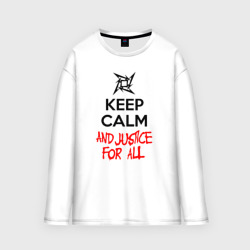 Женский лонгслив oversize хлопок Keep Calm And Justice For All