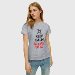 Женская футболка хлопок Keep Calm And Justice For All - фото 2