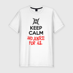 Мужская футболка хлопок Slim Keep Calm And Justice For All