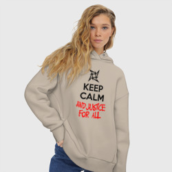 Женское худи Oversize хлопок Keep Calm And Justice For All - фото 2