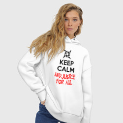Женское худи Oversize хлопок Keep Calm And Justice For All - фото 2
