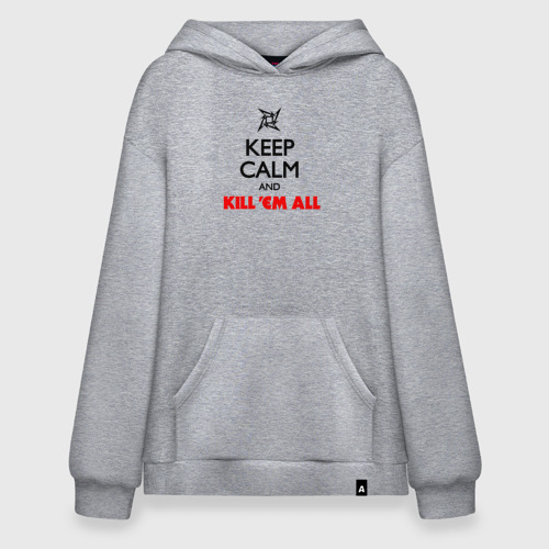 Худи SuperOversize хлопок Keep Calm And Kill'Em All, цвет меланж