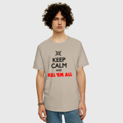 Мужская футболка хлопок Oversize Keep Calm And Kill'Em All - фото 2