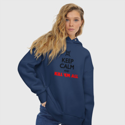 Женское худи Oversize хлопок Keep Calm And Kill'Em All - фото 2