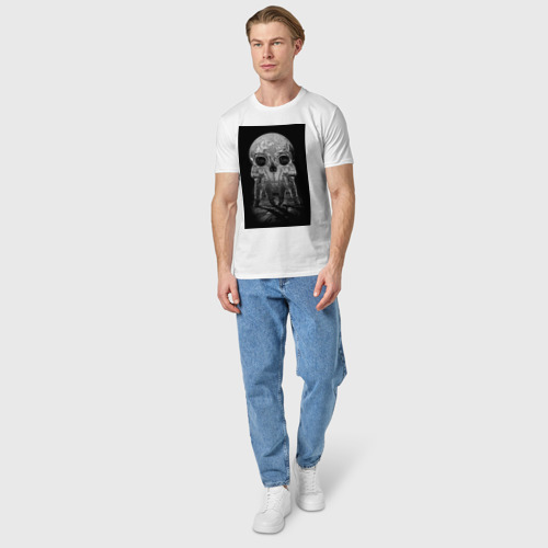Мужская футболка хлопок Космонавты, цвет белый - фото 5
