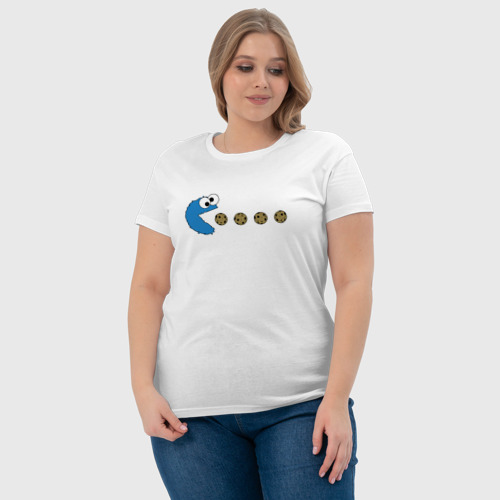Женская футболка хлопок Печеньки, цвет белый - фото 6