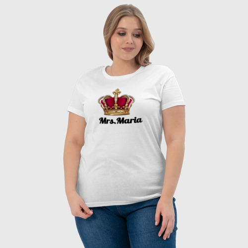 Женская футболка хлопок Миссис Мария, цвет белый - фото 6