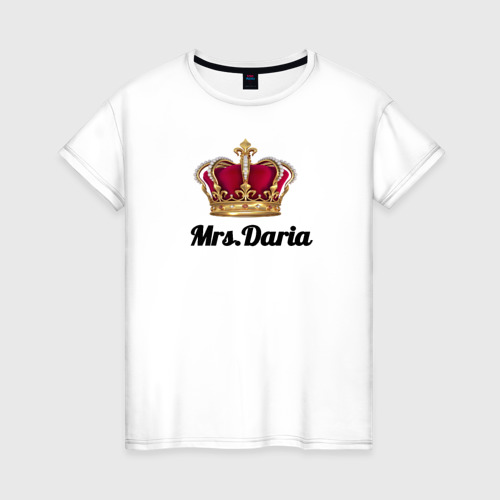 Женская футболка хлопок Миссис Дарья, цвет белый