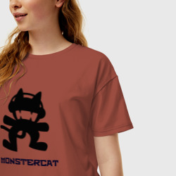 Женская футболка хлопок Oversize Monstercat - фото 2